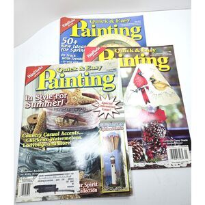 Vintage Quick & Easy Painting Booklets Magazines Lot X 3 '02 '03 Decorative Art